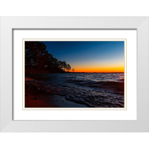 Hartwell Beach 3 White Modern Wood Framed Art Print with Double Matting by Malone, Will