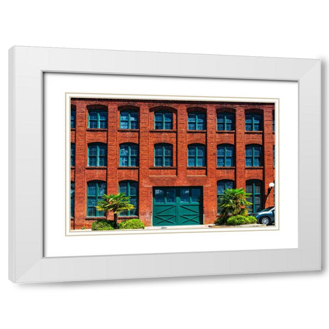 Palmetto Building White Modern Wood Framed Art Print with Double Matting by Malone, Will