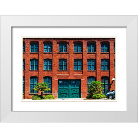 Palmetto Building White Modern Wood Framed Art Print with Double Matting by Malone, Will