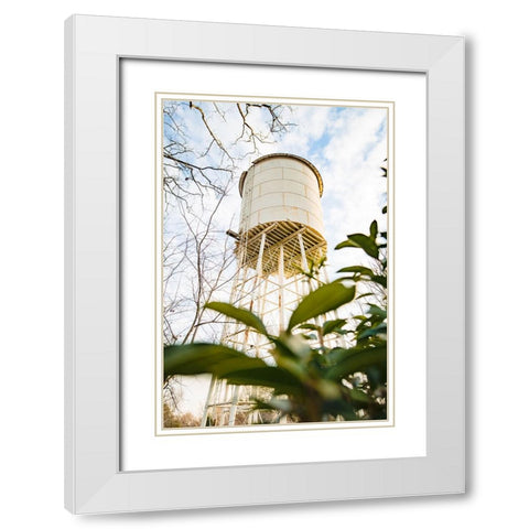 Pelzer Watertower Vertical White Modern Wood Framed Art Print with Double Matting by Malone, Will