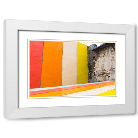 Picnic Mural Watermark White Modern Wood Framed Art Print with Double Matting by Malone, Will