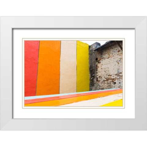 Picnic Mural Watermark White Modern Wood Framed Art Print with Double Matting by Malone, Will