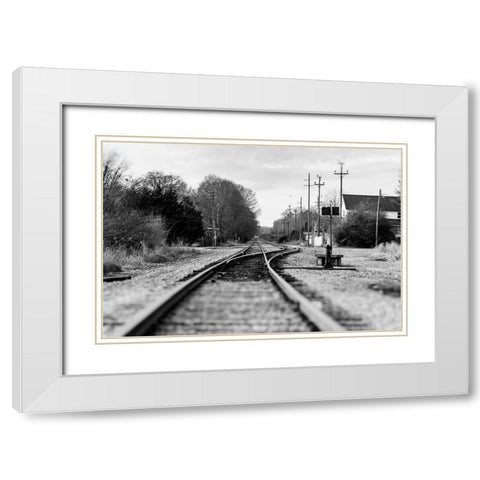 Rails White Modern Wood Framed Art Print with Double Matting by Malone, Will