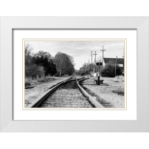 Rails White Modern Wood Framed Art Print with Double Matting by Malone, Will