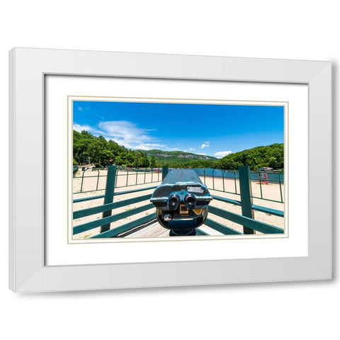 Scenic Lake Lure White Modern Wood Framed Art Print with Double Matting by Malone, Will