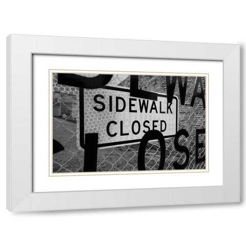 Sidewalk Closed White Modern Wood Framed Art Print with Double Matting by Malone, Will