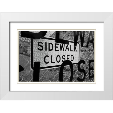 Sidewalk Closed White Modern Wood Framed Art Print with Double Matting by Malone, Will