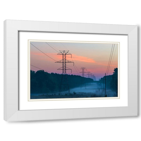 Sunrise Row White Modern Wood Framed Art Print with Double Matting by Malone, Will