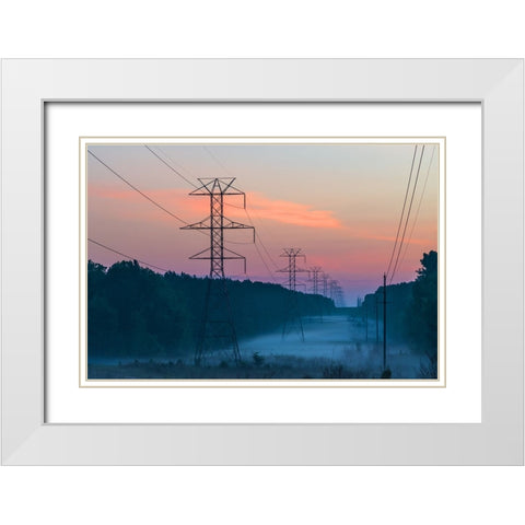 Sunrise Row White Modern Wood Framed Art Print with Double Matting by Malone, Will