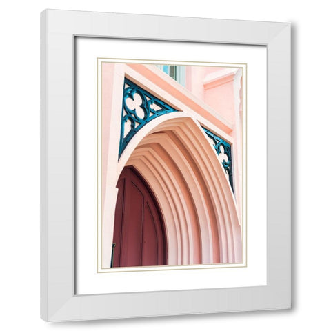 The Pink Door White Modern Wood Framed Art Print with Double Matting by Malone, Will