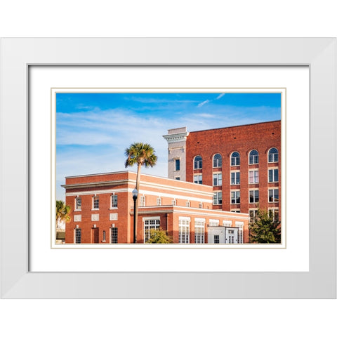 Thomasville Strip 1 White Modern Wood Framed Art Print with Double Matting by Malone, Will