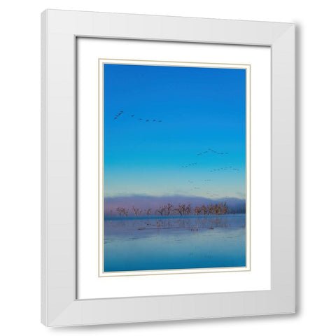 Tired Creek Fog White Modern Wood Framed Art Print with Double Matting by Malone, Will