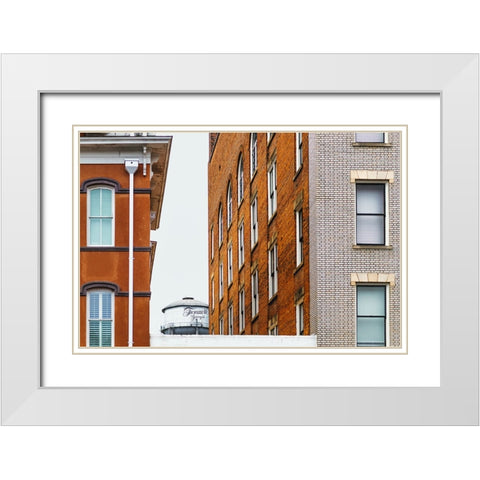 Watertower 8 White Modern Wood Framed Art Print with Double Matting by Malone, Will