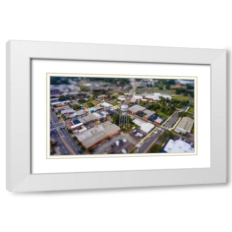 Watertower Mini White Modern Wood Framed Art Print with Double Matting by Malone, Will