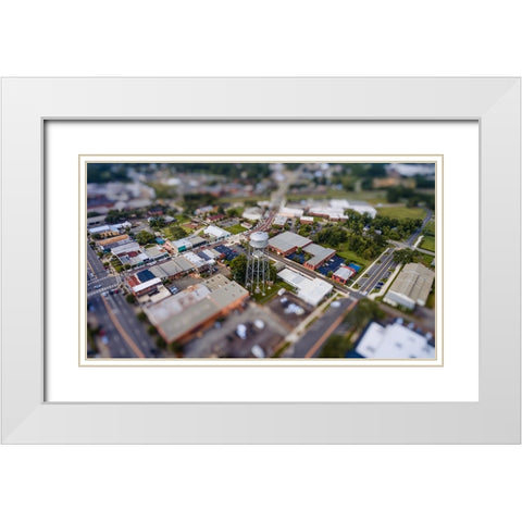 Watertower Mini White Modern Wood Framed Art Print with Double Matting by Malone, Will