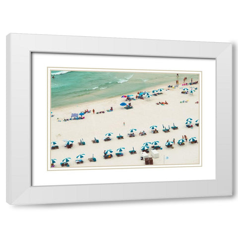 White Sands 3 White Modern Wood Framed Art Print with Double Matting by Malone, Will