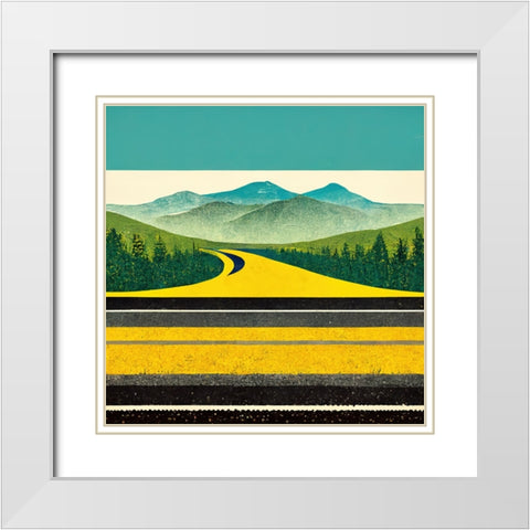 A Cheerful Drive 2 White Modern Wood Framed Art Print with Double Matting by Screendoor