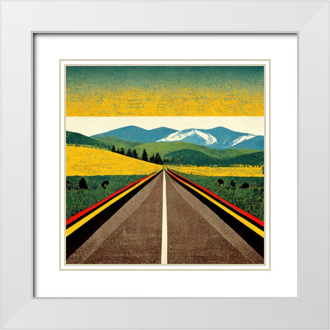 A Cheerful Drive White Modern Wood Framed Art Print with Double Matting by Screendoor