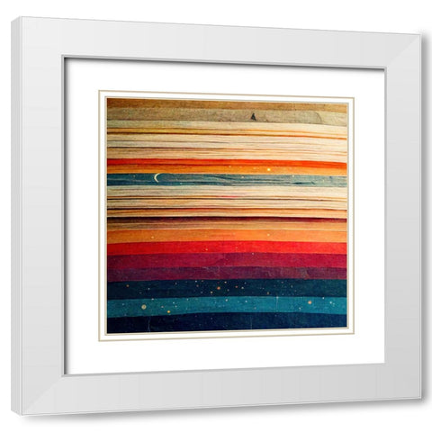 Rainbow Planet 10 White Modern Wood Framed Art Print with Double Matting by Screendoor