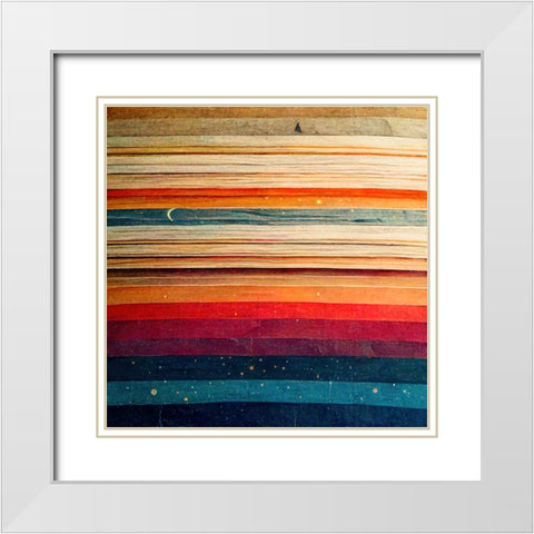 Rainbow Planet 10 White Modern Wood Framed Art Print with Double Matting by Screendoor