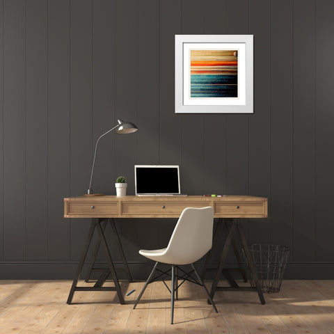 Rainbow Planet 6 White Modern Wood Framed Art Print with Double Matting by Screendoor