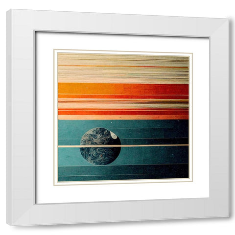 Rainbow Planet 8 White Modern Wood Framed Art Print with Double Matting by Screendoor