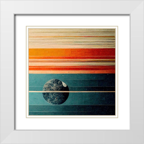 Rainbow Planet 8 White Modern Wood Framed Art Print with Double Matting by Screendoor