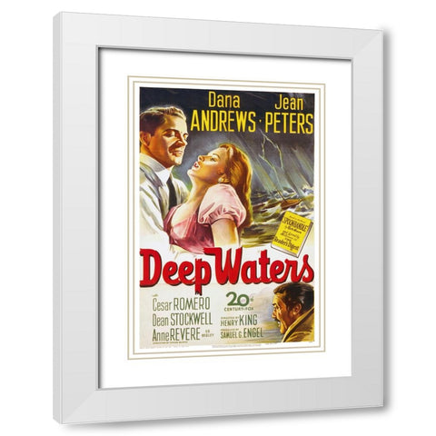 Deep Waters White Modern Wood Framed Art Print with Double Matting by Screendoor