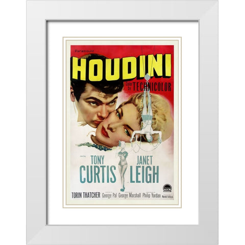 Houdini White Modern Wood Framed Art Print with Double Matting by Screendoor