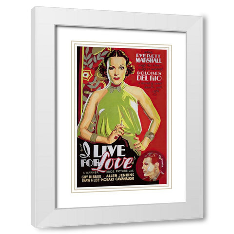 I Live For Love White Modern Wood Framed Art Print with Double Matting by Screendoor