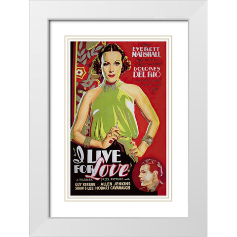 I Live For Love White Modern Wood Framed Art Print with Double Matting by Screendoor