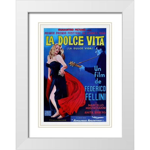 La Dolce Vita White Modern Wood Framed Art Print with Double Matting by Screendoor