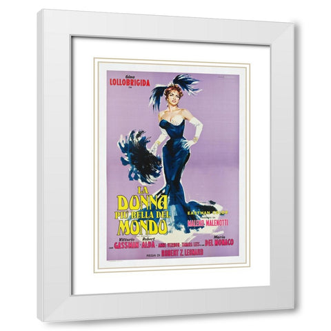 La Donna Piu Bella Del Mondo White Modern Wood Framed Art Print with Double Matting by Screendoor