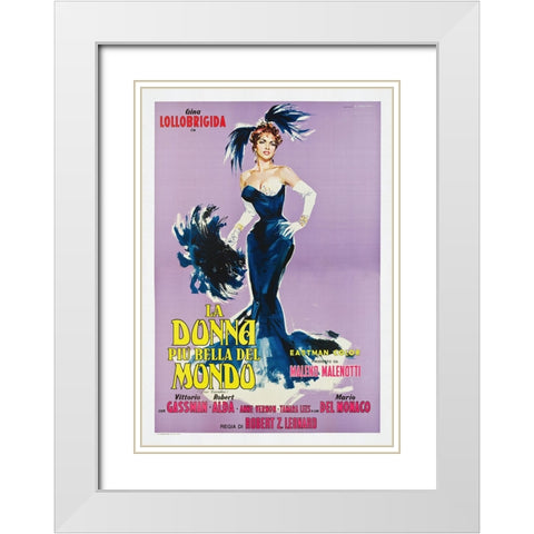 La Donna Piu Bella Del Mondo White Modern Wood Framed Art Print with Double Matting by Screendoor