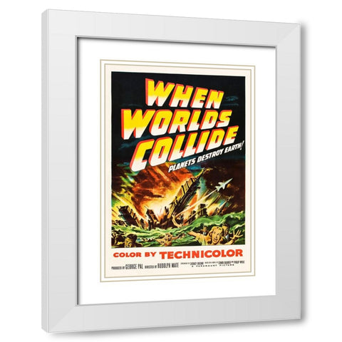 When Worlds Collide White Modern Wood Framed Art Print with Double Matting by Screendoor