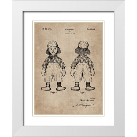 Patent Document of a Doll White Modern Wood Framed Art Print with Double Matting by CAG