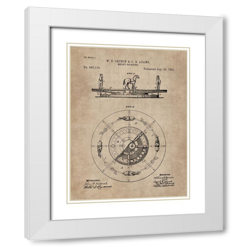 Patent Document of a Merry-Go-Round White Modern Wood Framed Art Print with Double Matting by CAG