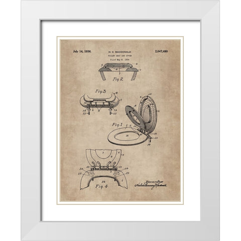 Patent Document of a Toilet Seat And Cover White Modern Wood Framed Art Print with Double Matting by CAG