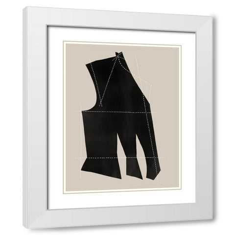 Stitch I White Modern Wood Framed Art Print with Double Matting by CAG