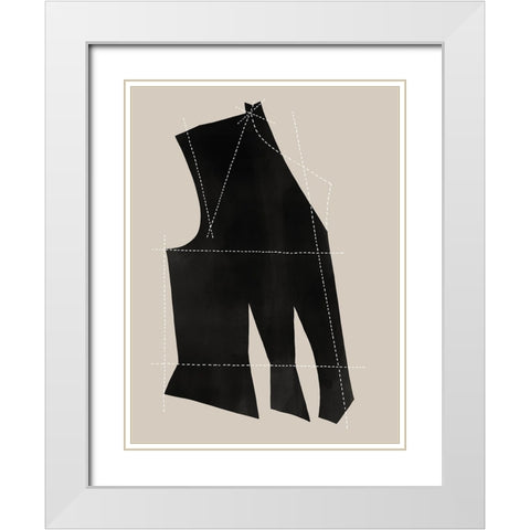 Stitch I White Modern Wood Framed Art Print with Double Matting by CAG