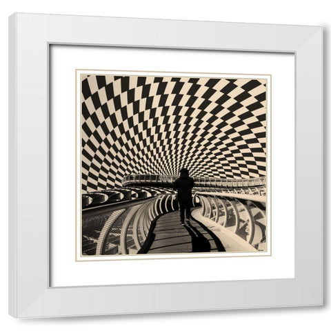 Train Station White Modern Wood Framed Art Print with Double Matting by Wonder, Howie