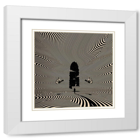 Symbol White Modern Wood Framed Art Print with Double Matting by Wonder, Howie