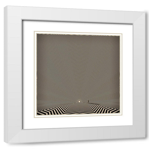 Bending White Modern Wood Framed Art Print with Double Matting by Wonder, Howie