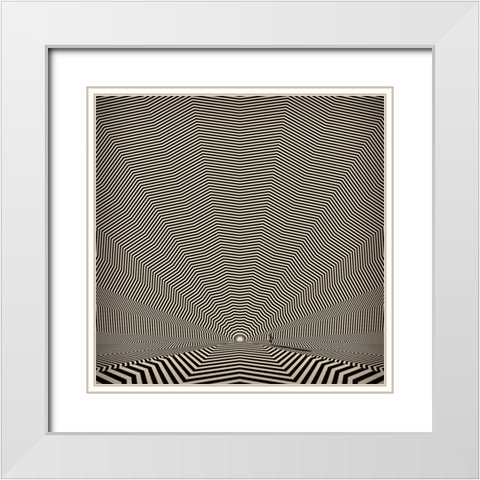 Bending White Modern Wood Framed Art Print with Double Matting by Wonder, Howie