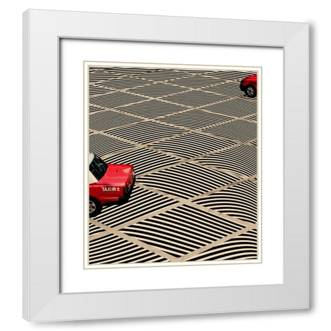 Taxi White Modern Wood Framed Art Print with Double Matting by Wonder, Howie