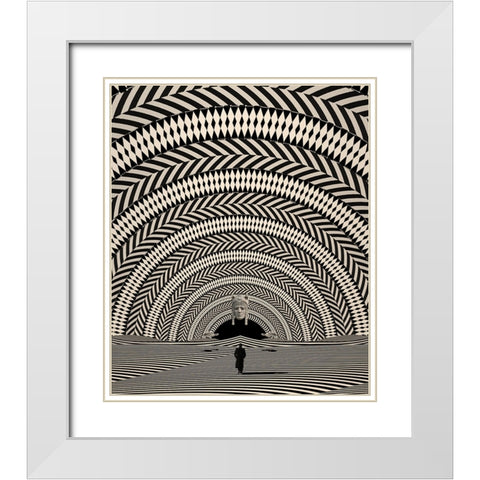 Rings White Modern Wood Framed Art Print with Double Matting by Wonder, Howie