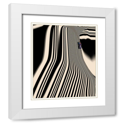 Curve White Modern Wood Framed Art Print with Double Matting by Wonder, Howie