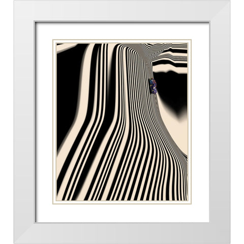 Curve White Modern Wood Framed Art Print with Double Matting by Wonder, Howie