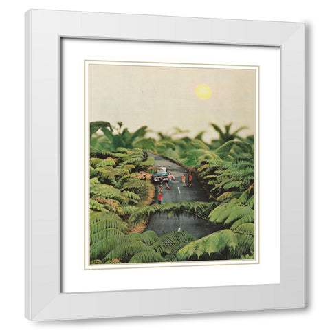 Jungle Road White Modern Wood Framed Art Print with Double Matting by Wonder, Howie