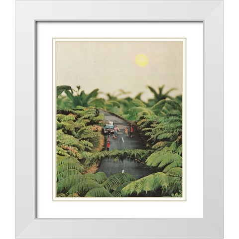 Jungle Road White Modern Wood Framed Art Print with Double Matting by Wonder, Howie